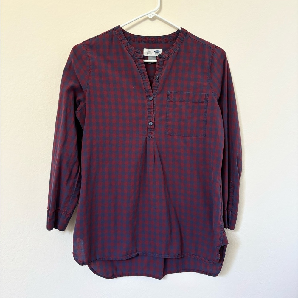 Red & Blue Gingham Plaid Tunic